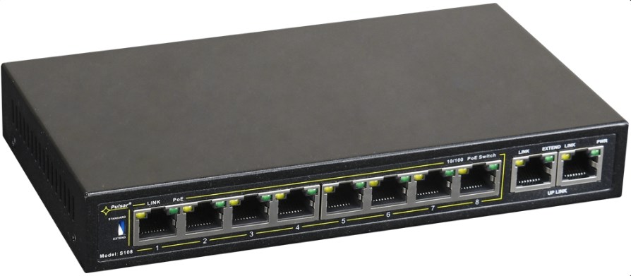 PULSAR S108 network switch Fast Ethernet (10/100) Power over Ethernet (PoE) Black PULSAR S108 network switch Fast Ethernet (10/100) Power over Ethernet (PoE) Black
