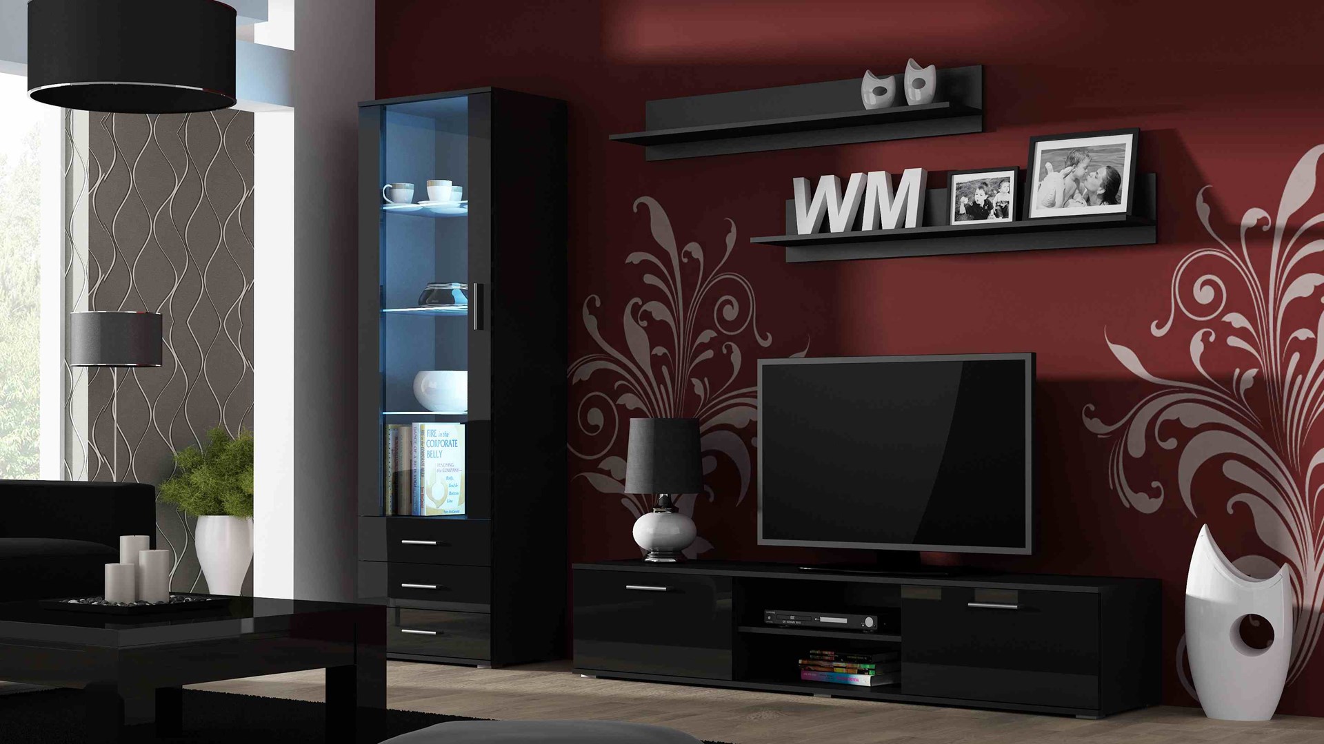 Cama TV stand SOHO 180 black/black gloss Cama TV stand SOHO 180 black/black gloss