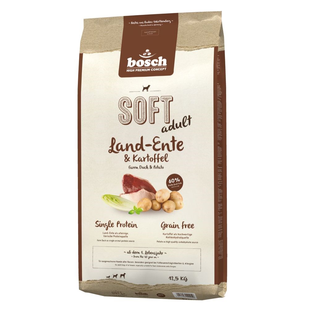 BOSCH Soft Adult Duck and Potatoes - dry dog food - 12,5 kg BOSCH Soft Adult Duck and Potatoes - dry dog food - 12,5 kg