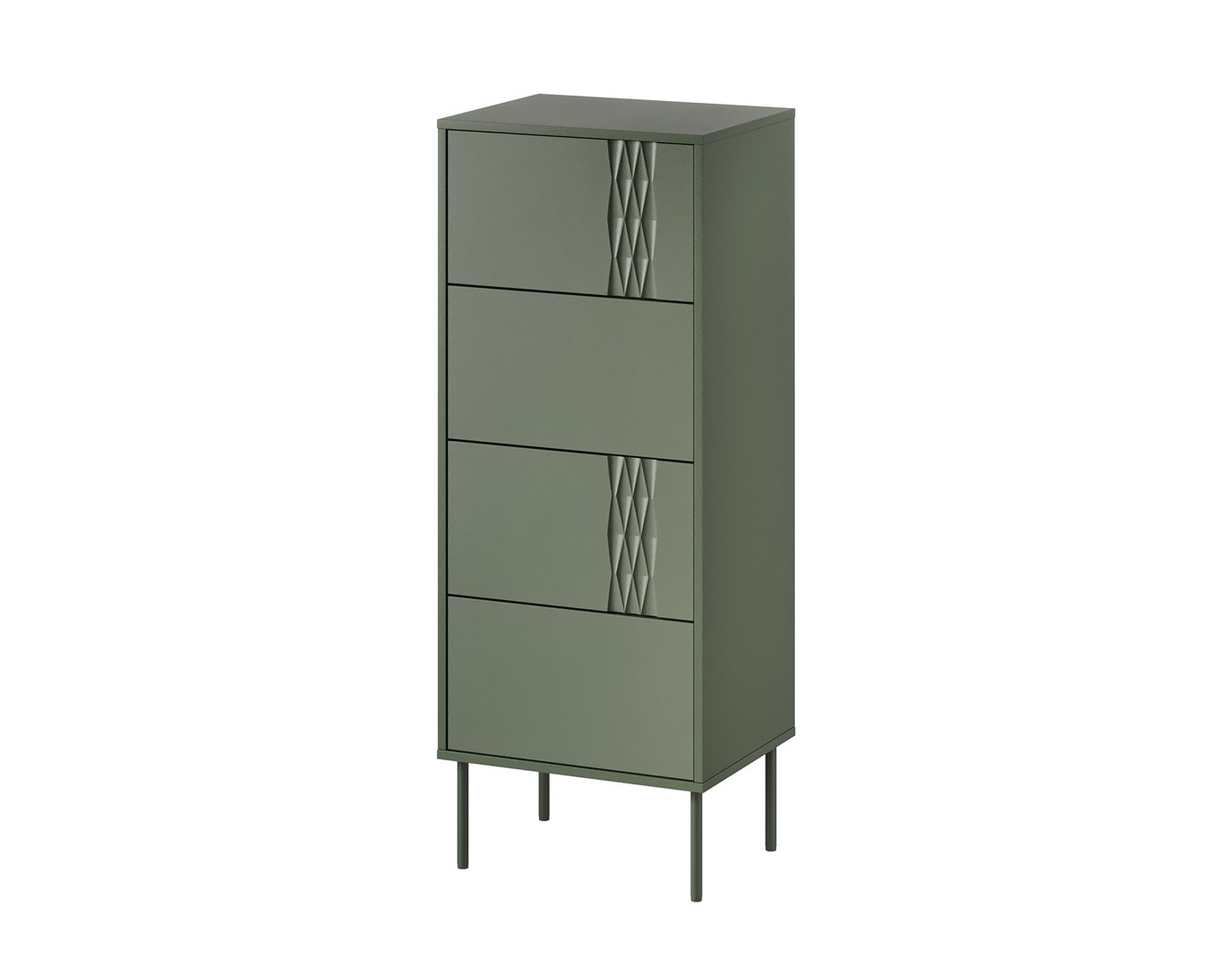 4S TRESSE chest of drawers 50x40x125 matte green 4S TRESSE chest of drawers 50x40x125 matte green