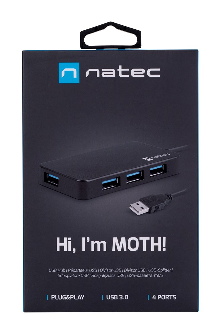 NATEC Hub USB 3.0 Moth (4 ports, black) NATEC Hub USB 3.0 Moth (4 ports, black)