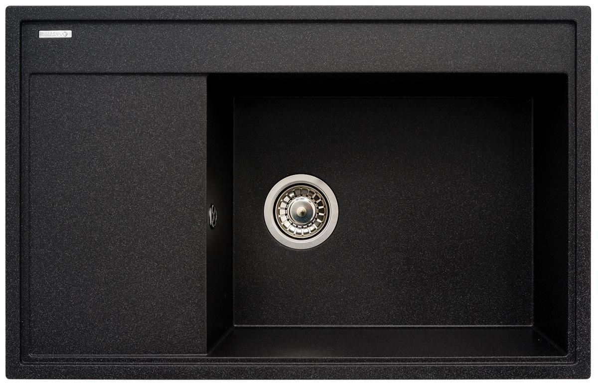 Pyramis Camea 79X50 1B 1D R single-bowl granite sink 070091201 black dotted Pyramis Camea 79X50 1B 1D R single-bowl granite sink 070091201 black dotted