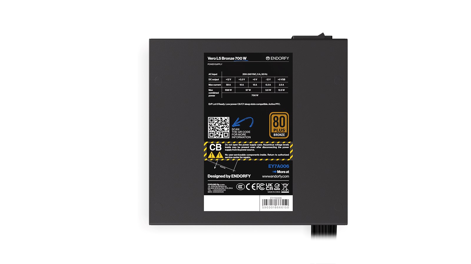Power supply ENDORFY Vero L5 Bronze 700 W Power supply ENDORFY Vero L5 Bronze 700 W