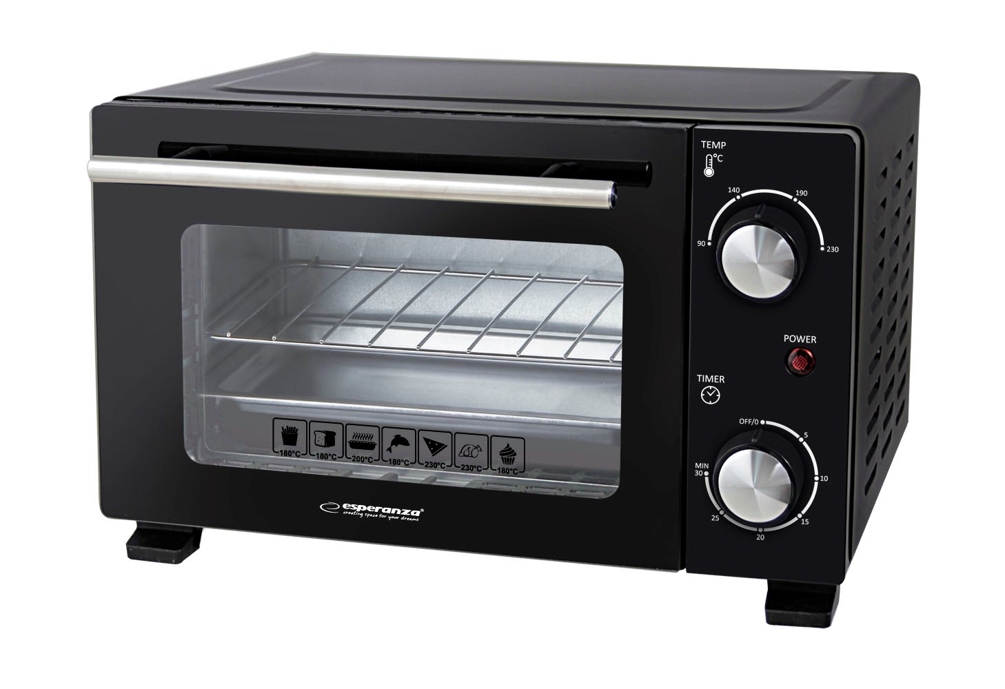 Esperanza EKO007N Mini Oven 10 l 800 W Black Esperanza EKO007N Mini Oven 10 l 800 W Black