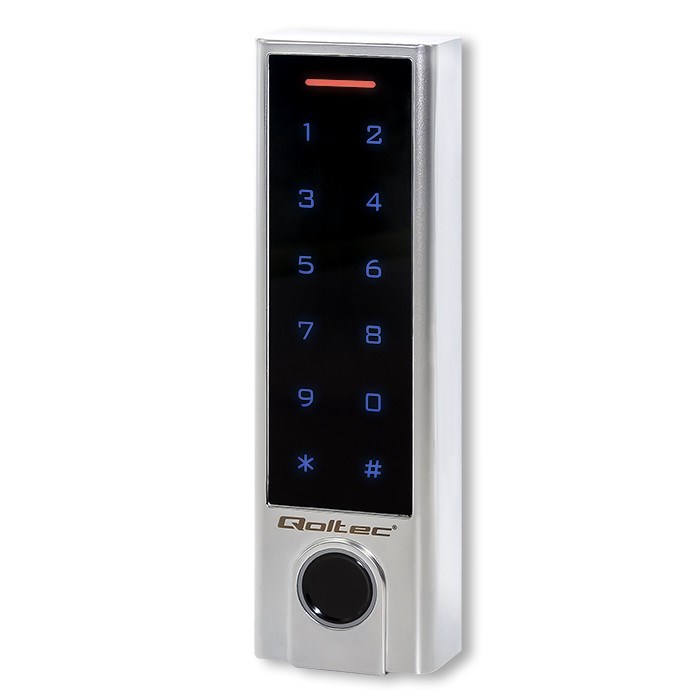 Qoltec 52448 Code lock TITAN with fingerprint reader | RFID | BT 4.0 |Code | Card | key fob | Doorbell| IP68 | EM Qoltec 52448 Code lock TITAN with fingerprint reader | RFID | BT 4.0 |Code | Card | key fob | Doorbell| IP68 | EM