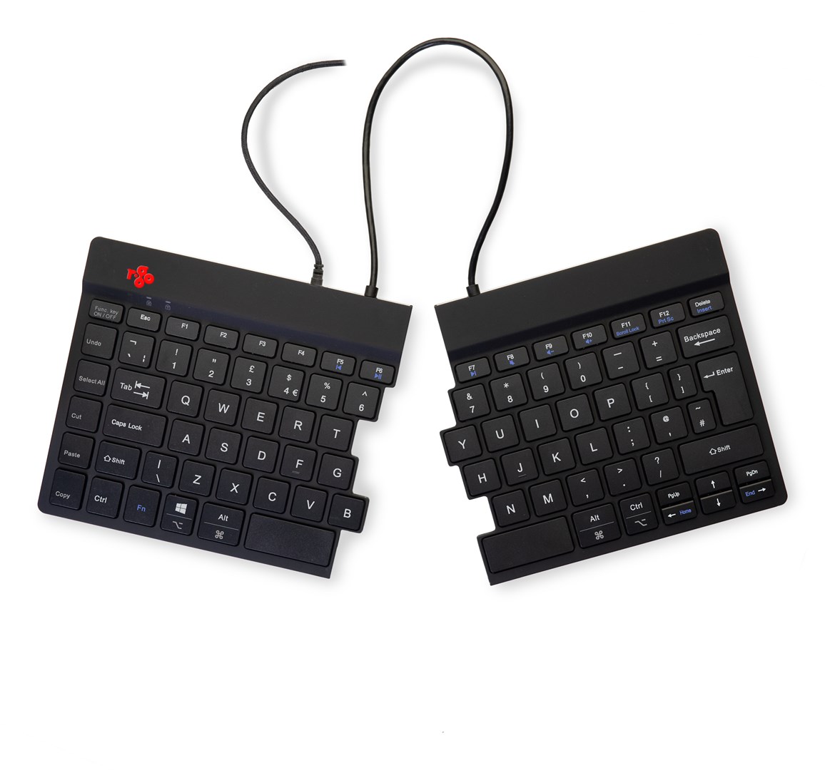 R-Go Tools Ergonomic keyboard R-Go Split Break v2 with break software, ergonomic split keyboard, QWERTY (UK), Wired, black R-Go Tools Ergonomic keyboard R-Go Split Break v2 with break software, ergonomic split keyboard, QWERTY (UK), Wired, black