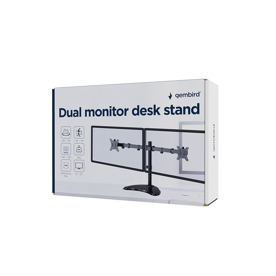 Gembird MS-D2ST-02 Monitor desk stand (rotate, tilt, swivel), 13”-32”, black Gembird MS-D2ST-02 Monitor desk stand (rotate, tilt, swivel), 13”-32”, black