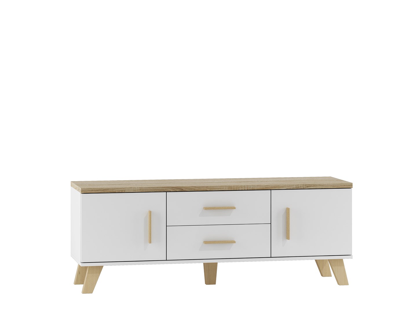Cama RTV stand LOTTA 140cm white + sonoma oak Cama RTV stand LOTTA 140cm white + sonoma oak