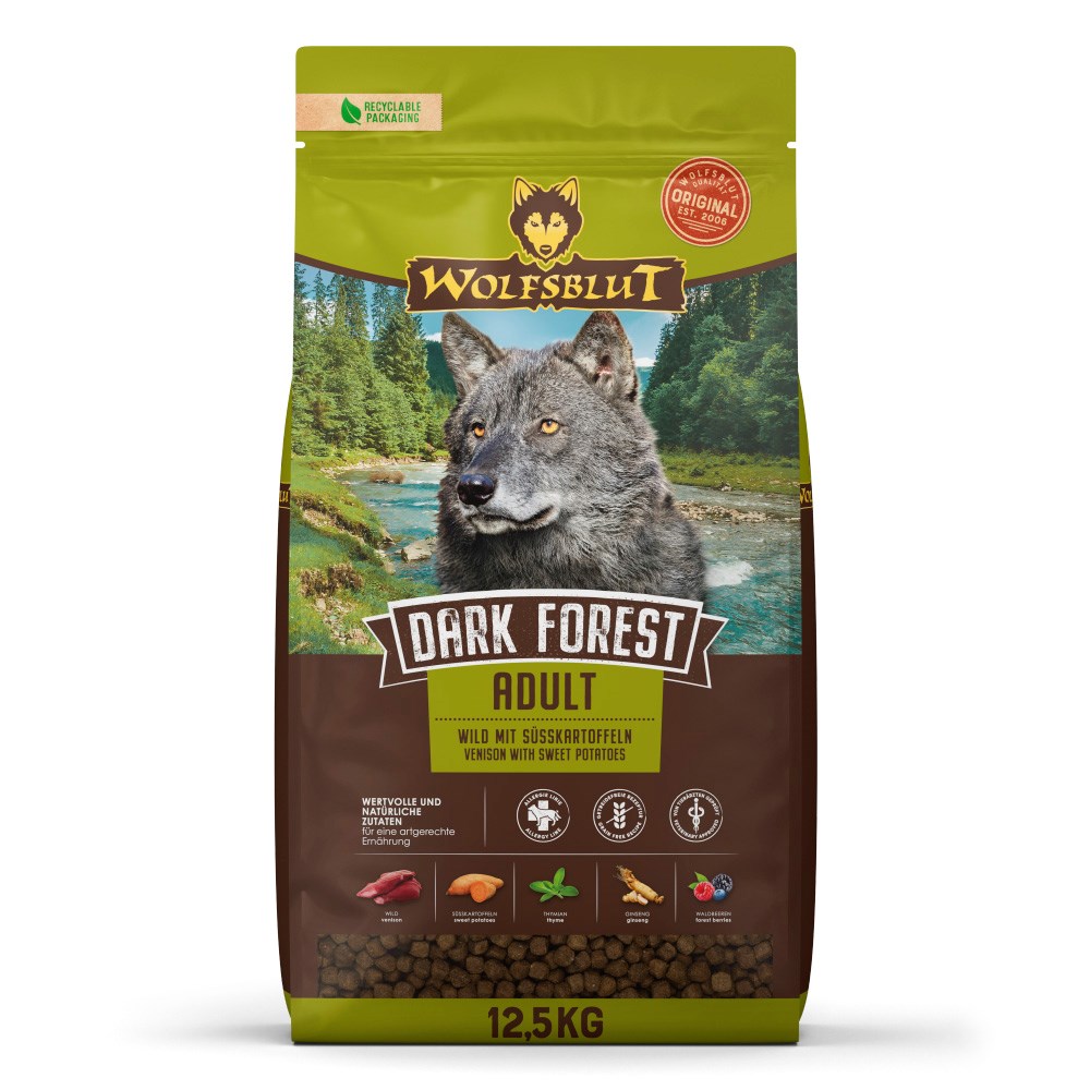 WOLFSBLUT Dark Forest Venison with sweet potatoes - dry dog food - 12,5kg WOLFSBLUT Dark Forest Venison with sweet potatoes - dry dog food - 12,5kg