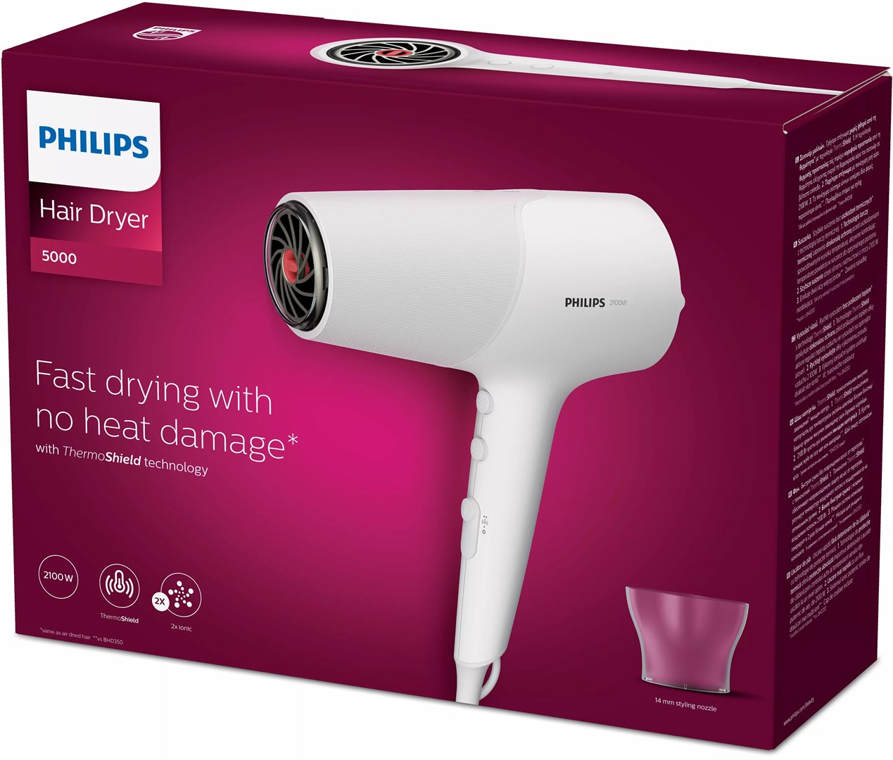 Philips 5000 series BHD500/00 hair dryer 2100 W White Philips 5000 series BHD500/00 hair dryer 2100 W White