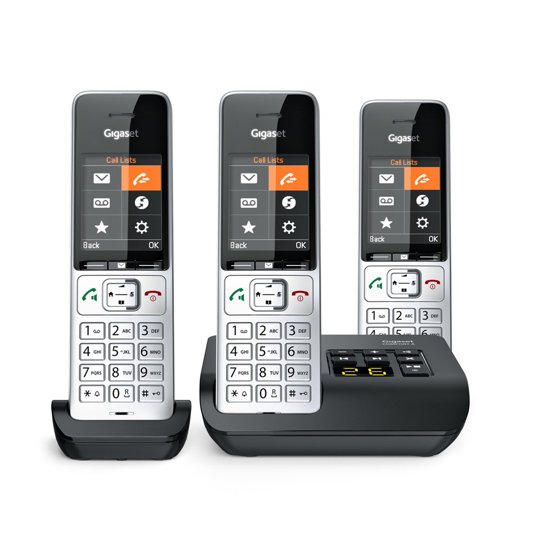 Gigaset COMFORT 500A Trio Analog/DECT telephone Caller ID Black, Silver Gigaset COMFORT 500A Trio Analog/DECT telephone Caller ID Black, Silver
