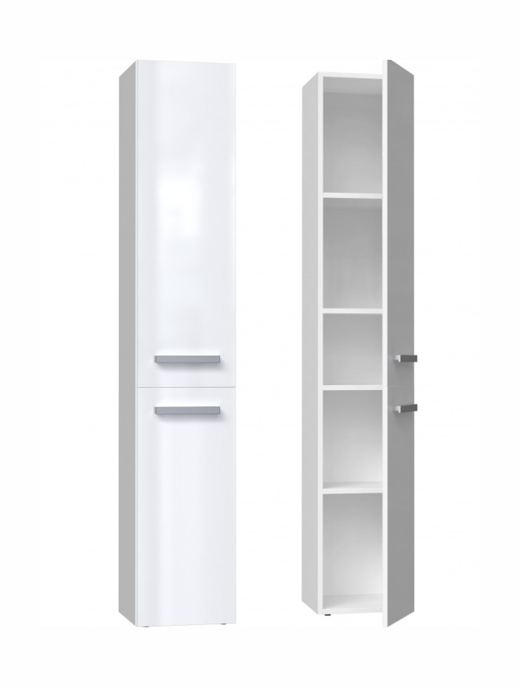 Bathroom cabinet NEL II 31x30x174 cm, white, glossy Bathroom cabinet NEL II 31x30x174 cm, white, glossy