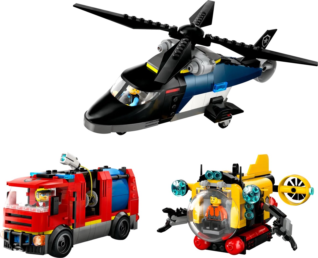 LEGO CITY 60462 Helicopter, Fire Truck and Submarine Remix LEGO CITY 60462 Helicopter, Fire Truck and Submarine Remix