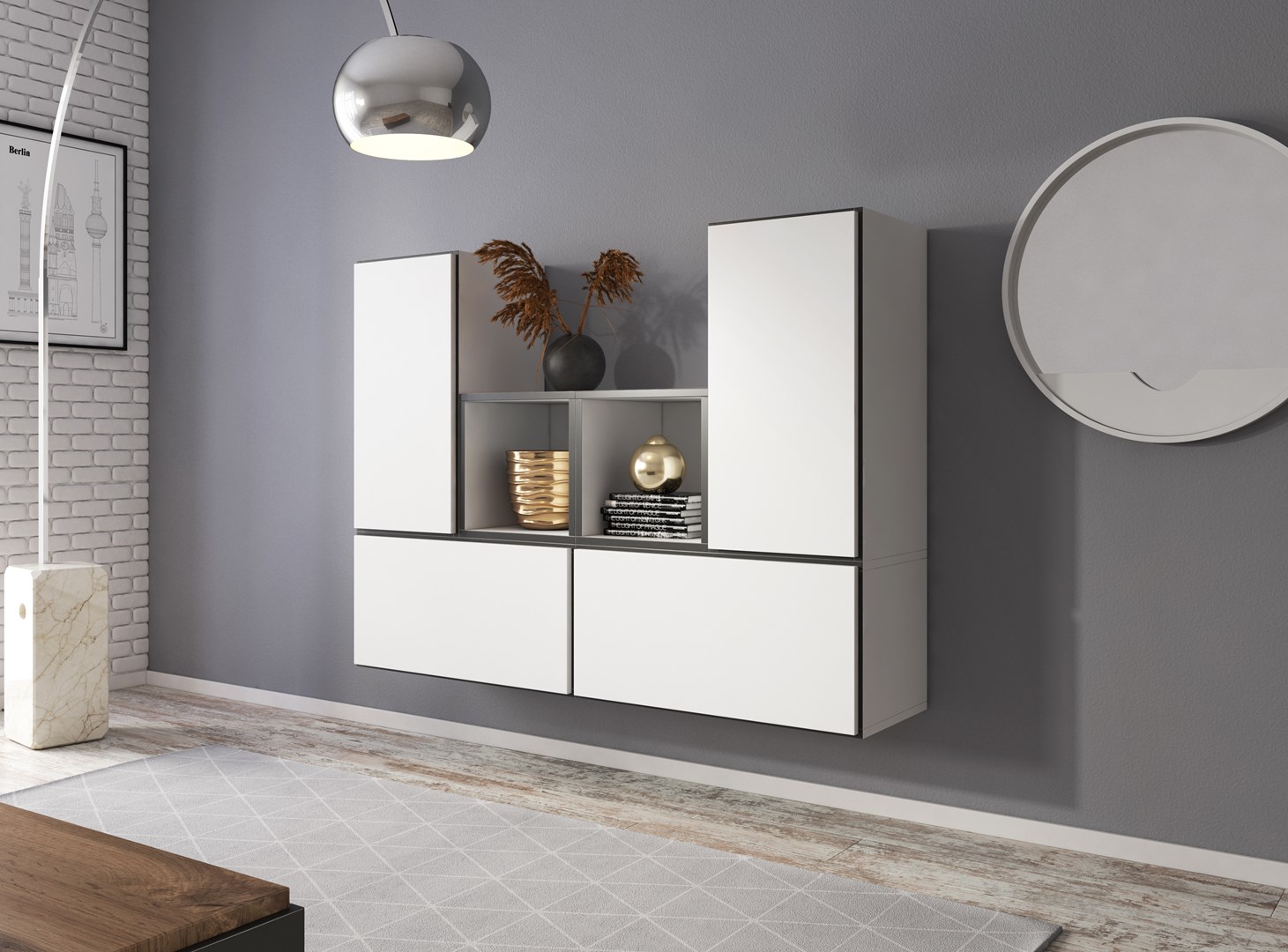 Cama living room furniture set ROCO 18 (4xRO3 + 2xRO6) white/black/white Cama living room furniture set ROCO 18 (4xRO3 + 2xRO6) white/black/white