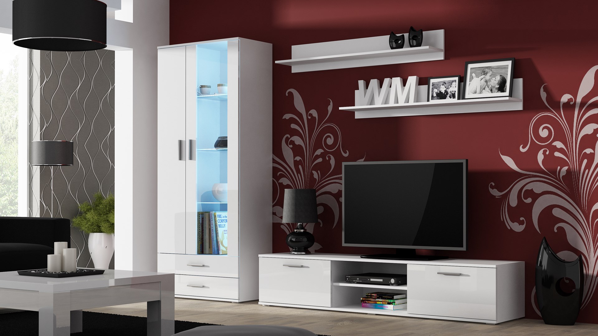 Cama display cabinet SOHO S6 2D2S white/white gloss Cama display cabinet SOHO S6 2D2S white/white gloss