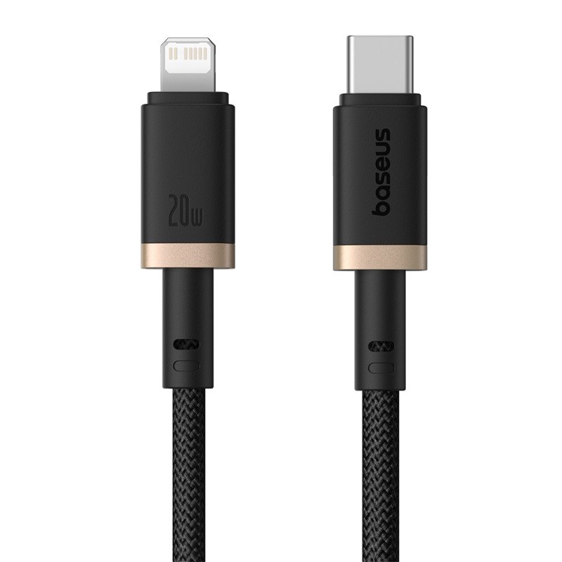 Baseus Dura USB-C - iP - USB-C to Lightning (7-pin) cable, 20 W, 2 m (black, gold) Baseus Dura USB-C - iP - USB-C to Lightning (7-pin) cable, 20 W, 2 m (black, gold)