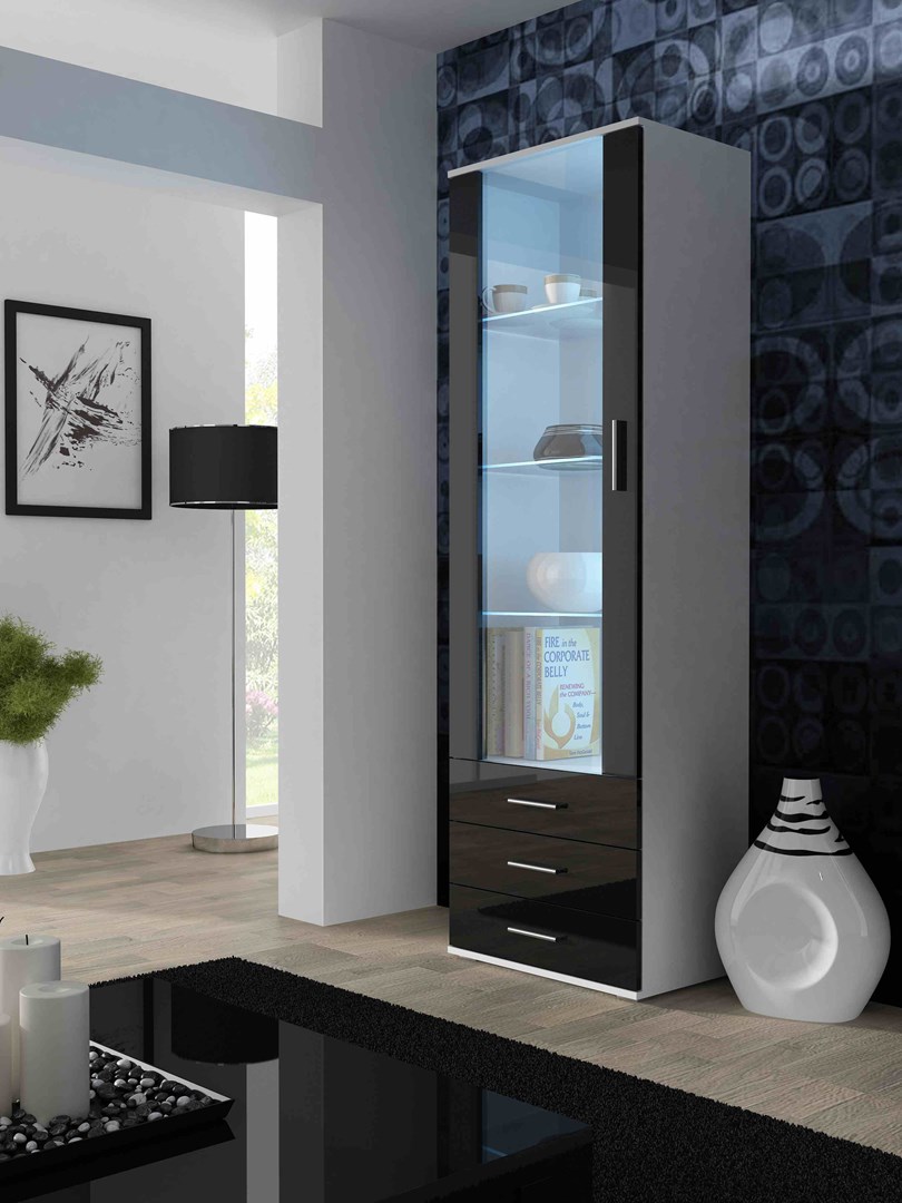Cama display cabinet SOHO S1 white/black gloss Cama display cabinet SOHO S1 white/black gloss