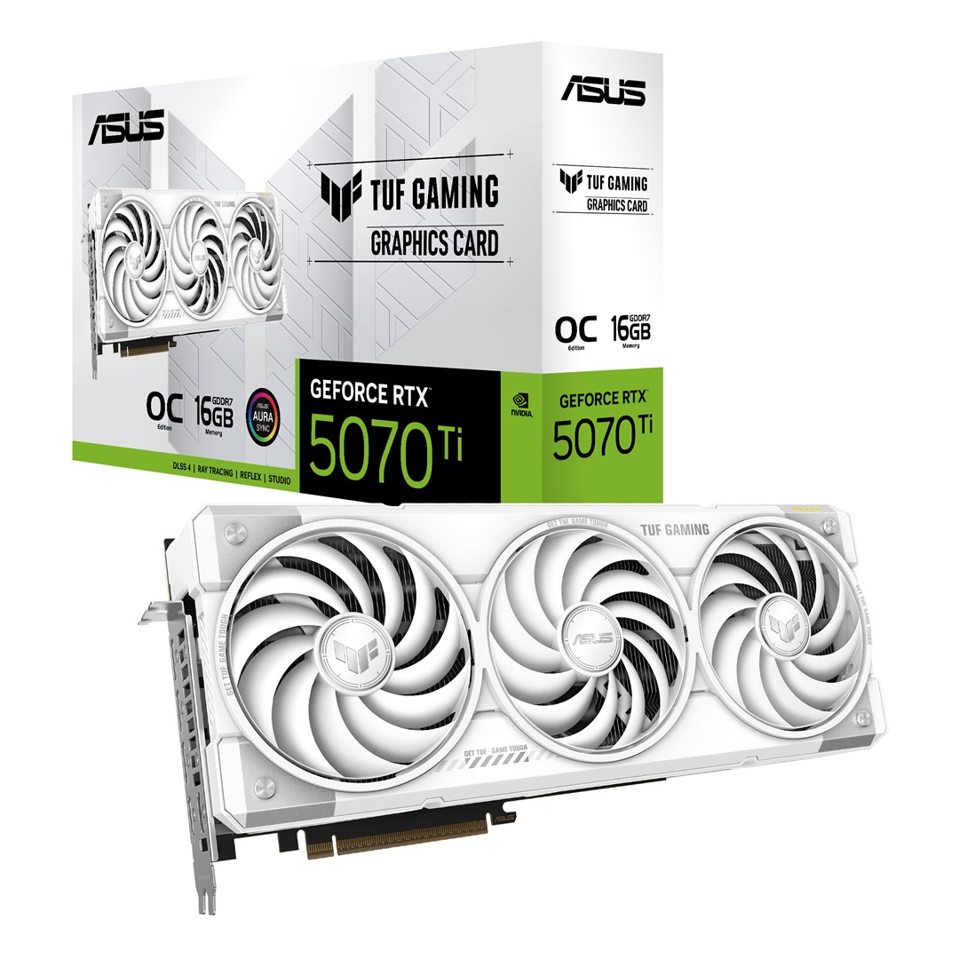 ASUS TUF Gaming RTX 5070 Ti 16 GB OC White graphics card ASUS TUF Gaming RTX 5070 Ti 16 GB OC White graphics card
