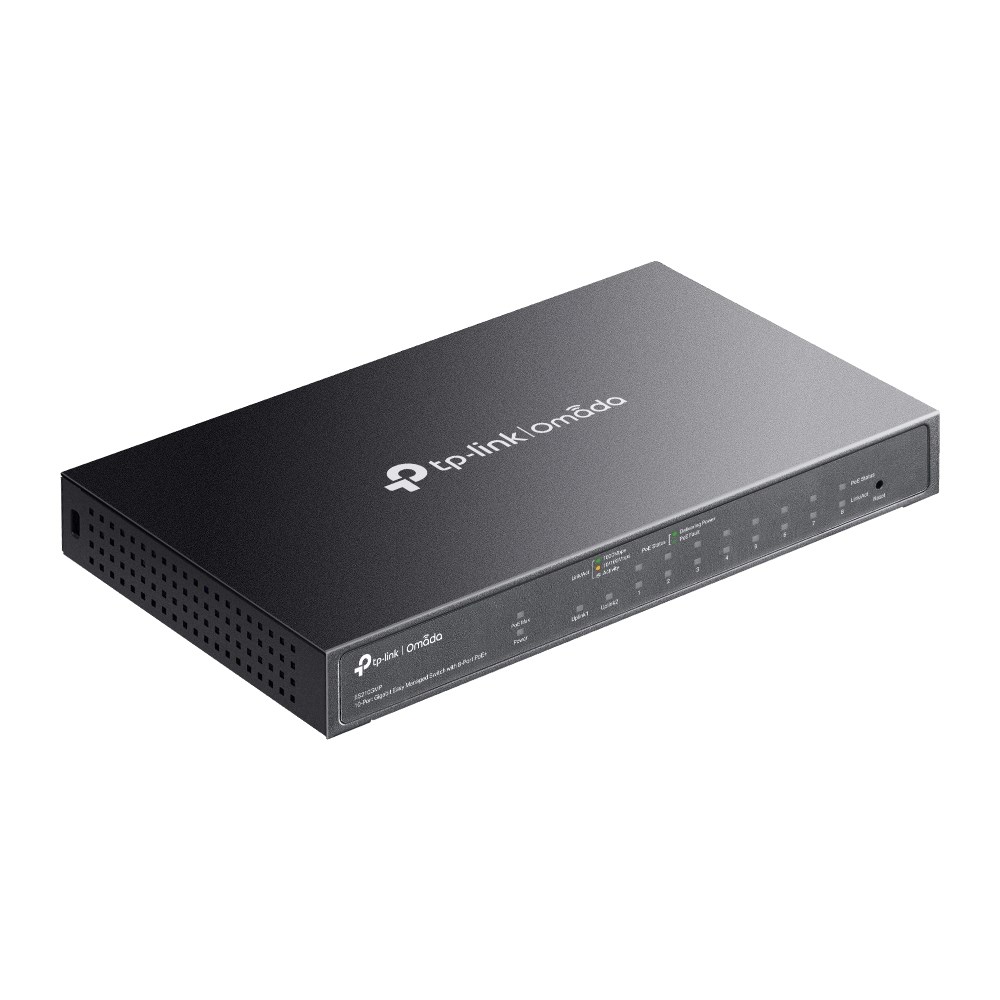 TP-Link Omada 10-Port Gigabit Easy Managed Switch with 8-Port PoE+ TP-Link Omada 10-Port Gigabit Easy Managed Switch with 8-Port PoE+