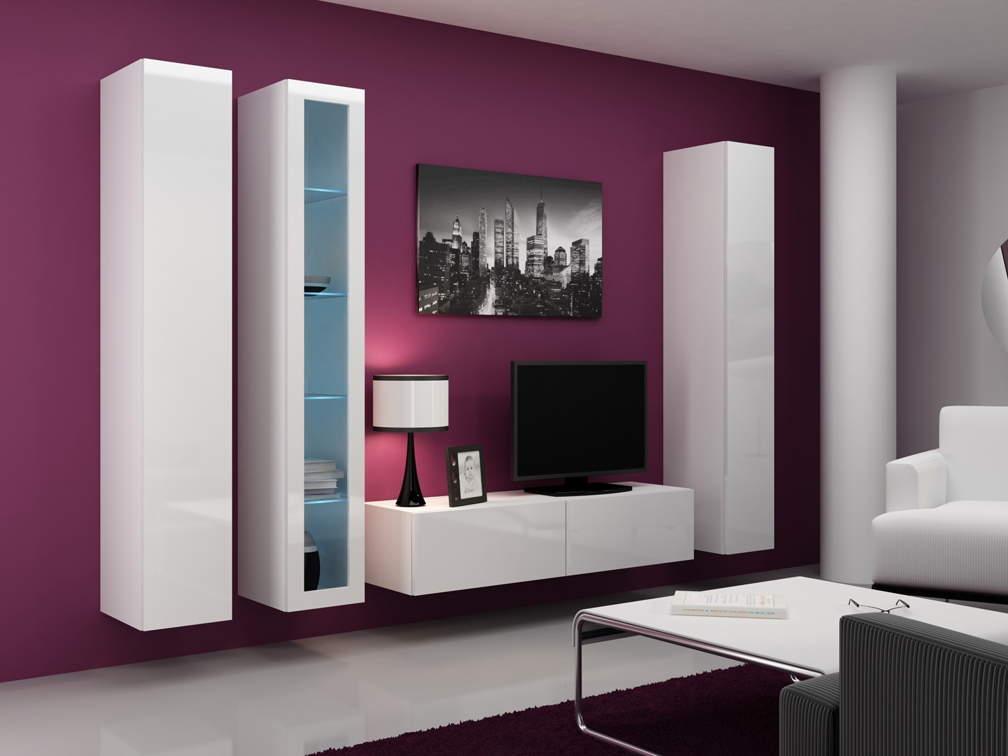 Cama Glass-case VIGO '180' 180/40/30 white/white gloss Cama Glass-case VIGO '180' 180/40/30 white/white gloss