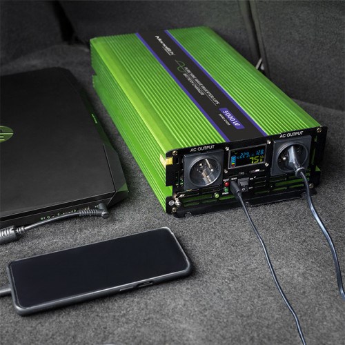 Qoltec Monolith power adapter/inverter Auto 5000 W Green Qoltec Monolith power adapter/inverter Auto 5000 W Green