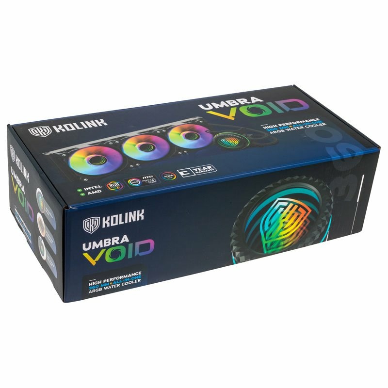 Kolink Umbra Void 360 AIO Processor Liquid cooling kit 12 cm Black 3 pc(s) Kolink Umbra Void 360 AIO Processor Liquid cooling kit 12 cm Black 3 pc(s)