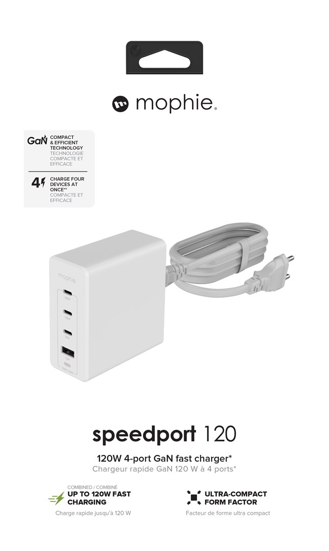 mophie Accessories-Wall Adapter-USB-C-PD-HUB-120W-GAN-White-EU(3xUSBC + 1xUSBA) mophie Accessories-Wall Adapter-USB-C-PD-HUB-120W-GAN-White-EU(3xUSBC + 1xUSBA)
