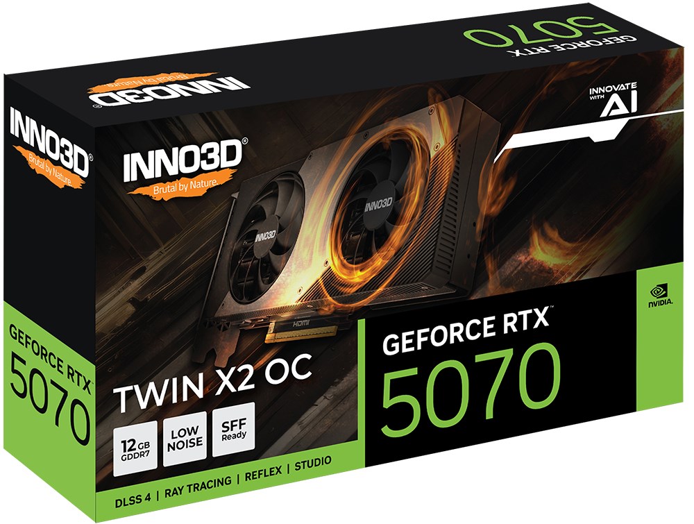 Inno3D GeForce RTX 5070 TWIN X2 OC NVIDIA 12 GB GDDR7 Inno3D GeForce RTX 5070 TWIN X2 OC NVIDIA 12 GB GDDR7