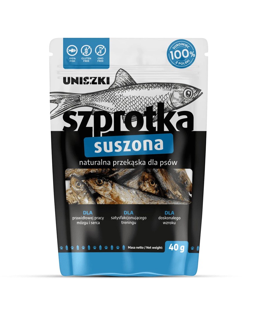 UNISZKI Dried sprat - dog treat - 40 g UNISZKI Dried sprat - dog treat - 40 g