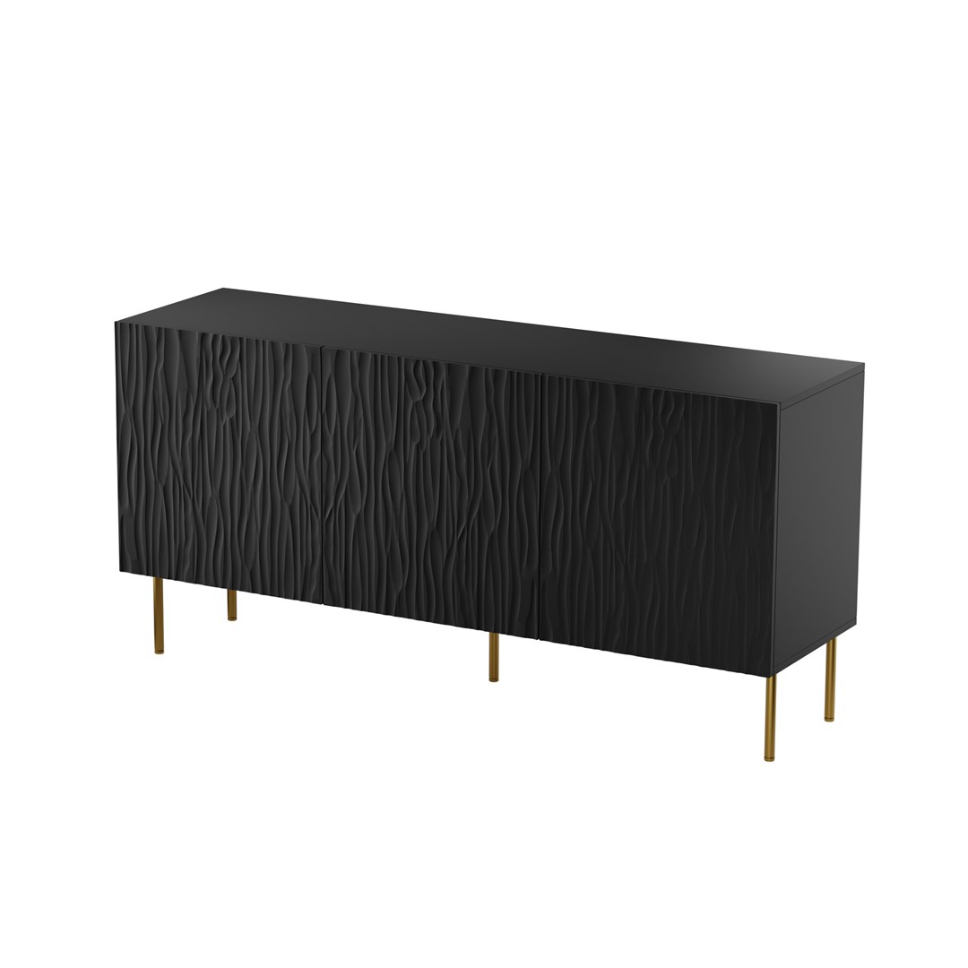 JUNGLE chest 152x40.5x74.5 matte black + golden legs JUNGLE chest 152x40.5x74.5 matte black + golden legs