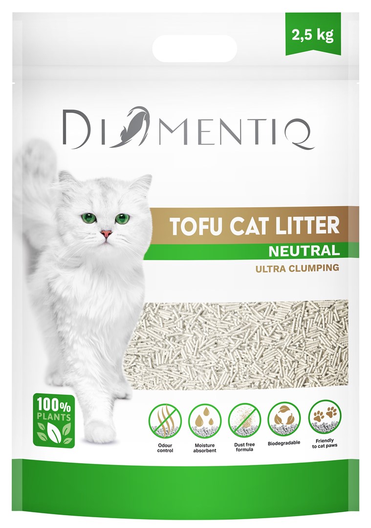 DIAMENTIQ Tofu Neutral Ultra clumping - plant-based litter - 2.5 kg DIAMENTIQ Tofu Neutral Ultra clumping - plant-based litter - 2.5 kg