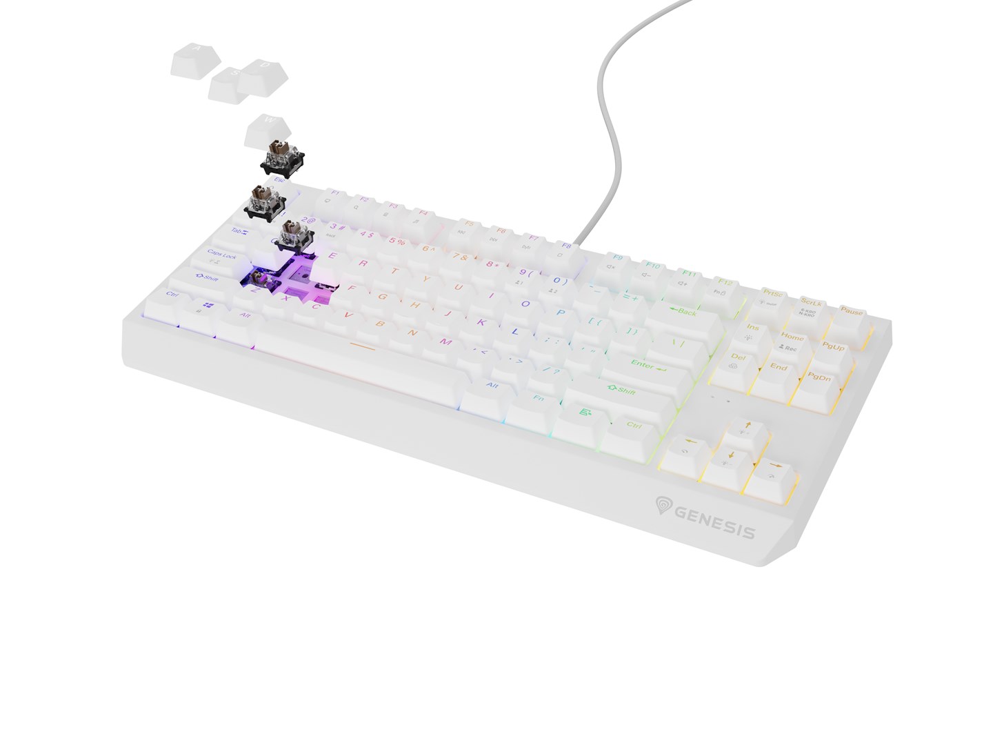 GENESIS Thor 230 TKL keyboard Gaming USB + RF Wireless + Bluetooth QWERTY White GENESIS Thor 230 TKL keyboard Gaming USB + RF Wireless + Bluetooth QWERTY White