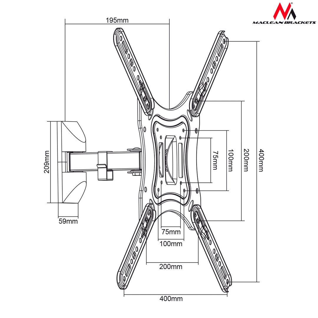 TV & Monitor Wall Mount Maclean MC-758 Brackets TV & Monitor Wall Mount Maclean MC-758 Brackets