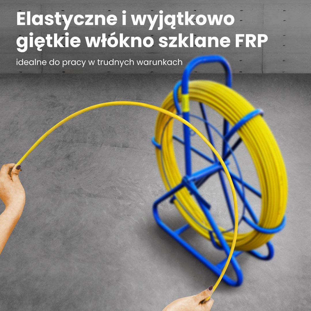 Extralink Pilot 8mm 75m | Pilot do przeciągania kabli | włókno szklane FRP, śr. 8mm, dł. 75m, żółty (EX.30899) Extralink Pilot 8mm 75m | Pilot do przeciągania kabli | włókno szklane FRP, śr. 8mm, dł. 75m, żółty (EX.30899)