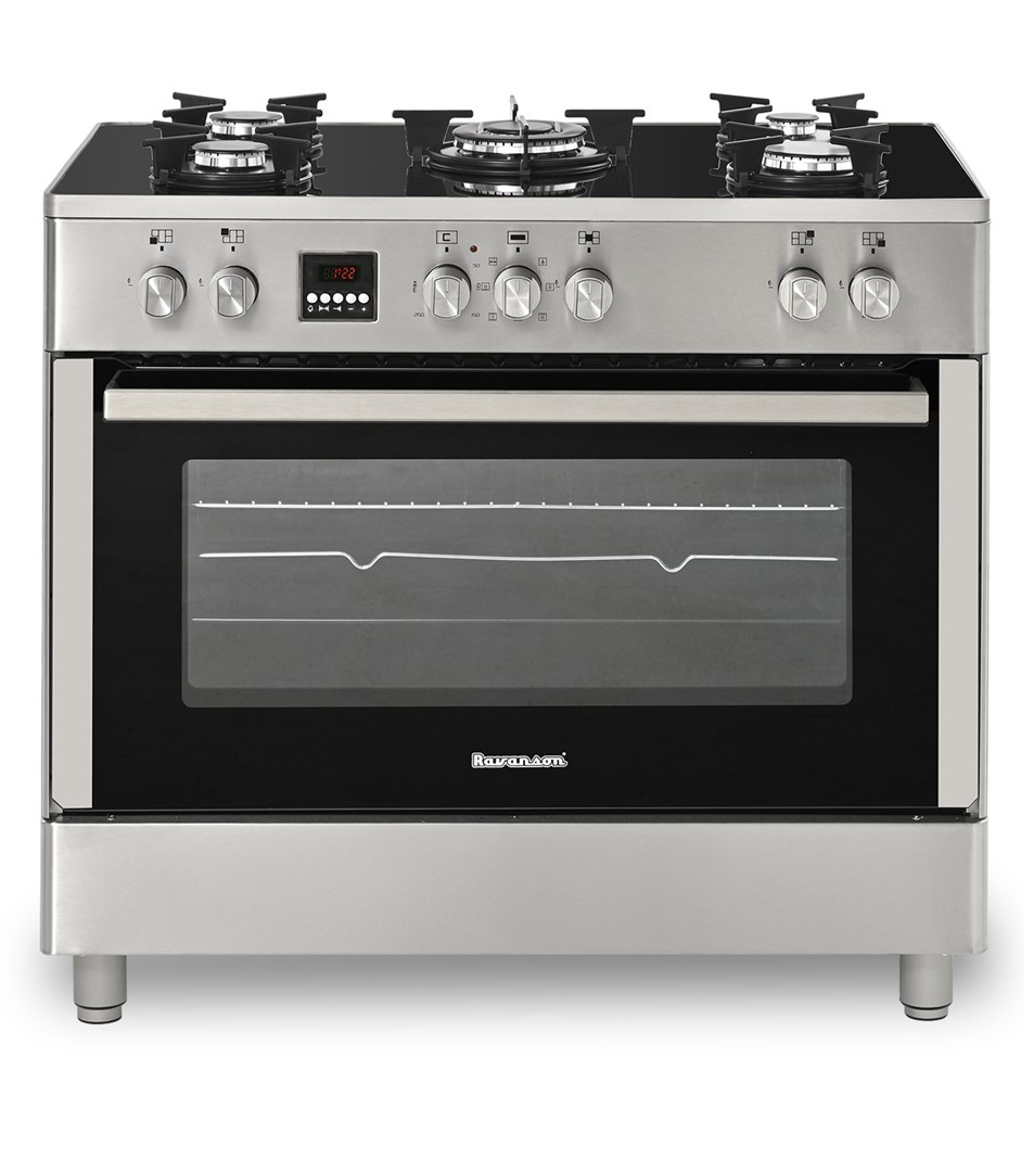 Ravanson KWGE-K90 Glass Inox gas-electric cooker Ravanson KWGE-K90 Glass Inox gas-electric cooker