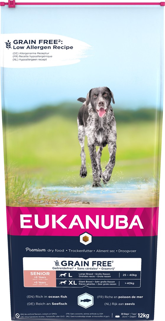 EUKANUBA Grain Free Senior large/giant breed, Ocean fish - dry dog food - 12 kg EUKANUBA Grain Free Senior large/giant breed, Ocean fish - dry dog food - 12 kg