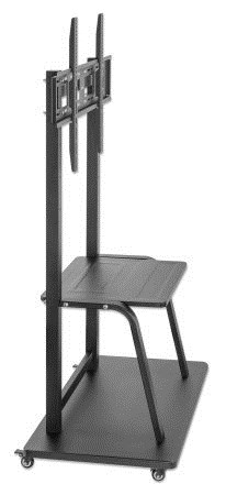 Manhattan TV & Monitor Mount, Trolley Stand, 1 screen, Screen Sizes: 37-100", Black, VESA 200x200 to 800x600mm, Max 150kg, Shelf and Base for Laptop or AV device, Height-adjustable to four levels: 862, 916, 970 and 1024mm, LFD, Lifetime Warranty Manhattan TV & Monitor Mount, Trolley Stand, 1 screen, Screen Sizes: 37-100", Black, VESA 200x200 to 800x600mm, Max 150kg, Shelf and Base for Laptop or AV device, Height-adjustable to four levels: 862, 916, 970 and 1024mm, LFD, Lifetime Warranty