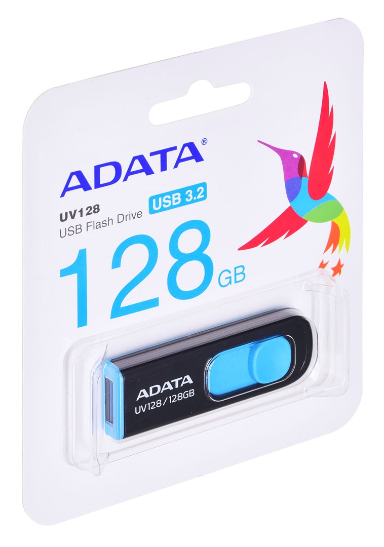 ADATA DashDrive UV128 128GB USB flash drive USB Type-A 3.2 Gen 1 (3.1 Gen 1) Black, Blue ADATA DashDrive UV128 128GB USB flash drive USB Type-A 3.2 Gen 1 (3.1 Gen 1) Black, Blue