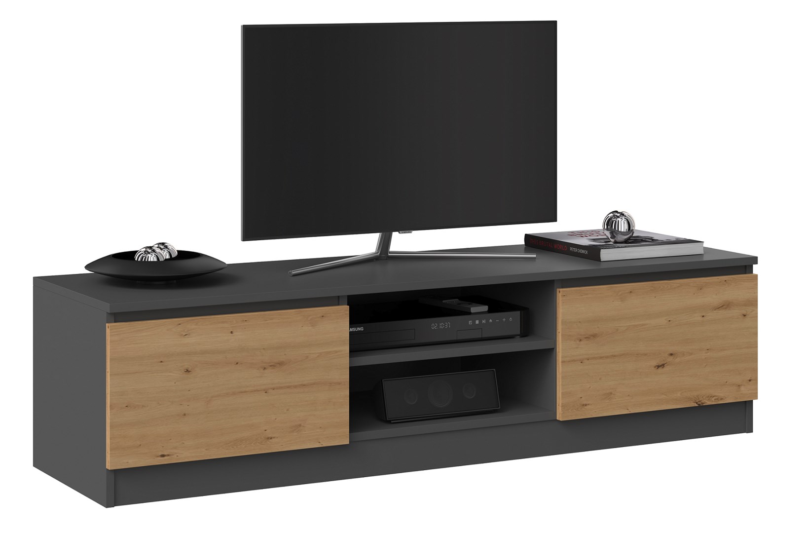 Topeshop RTV 140 ANTR/ARTIS TV stand/entertainment centre 2 shelves Topeshop RTV 140 ANTR/ARTIS TV stand/entertainment centre 2 shelves