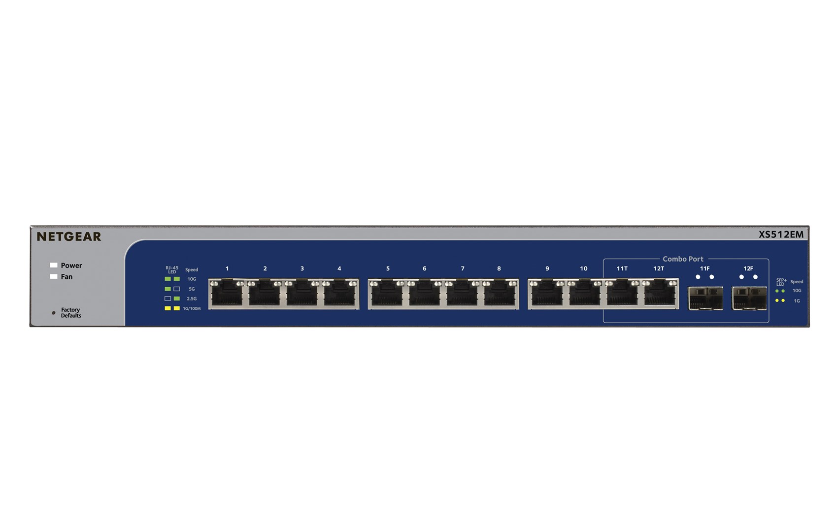 NETGEAR XS512EM Managed L2 10G Ethernet (100/1000/10000) 1U Blue, Grey NETGEAR XS512EM Managed L2 10G Ethernet (100/1000/10000) 1U Blue, Grey