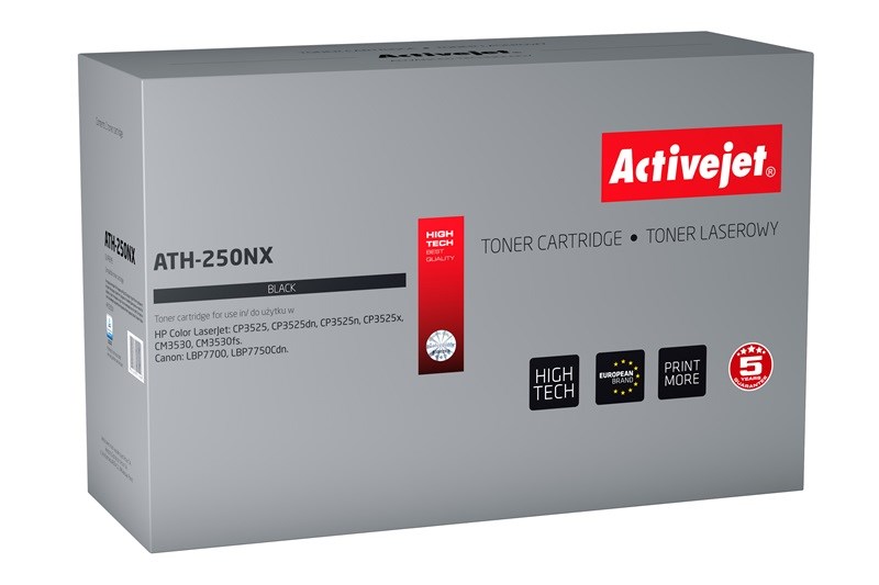 Activejet ATH-250NX toner (replacement for HP 504X CE250X, Canon CRG-723HB; Supreme; 10500 pages; black) Activejet ATH-250NX toner (replacement for HP 504X CE250X, Canon CRG-723HB; Supreme; 10500 pages; black)