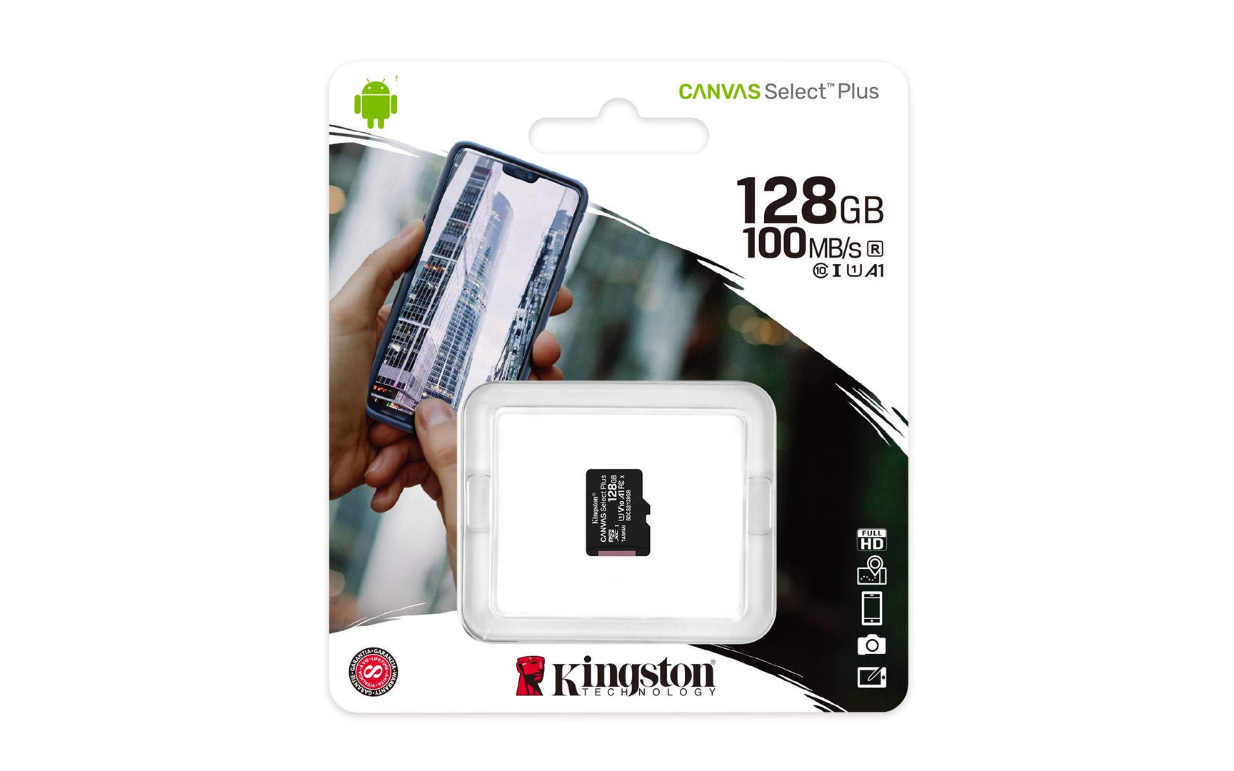 Kingston Technology 128GB micSDXC Canvas Select Plus 100R A1 C10 Single Pack w/o ADP Kingston Technology 128GB micSDXC Canvas Select Plus 100R A1 C10 Single Pack w/o ADP