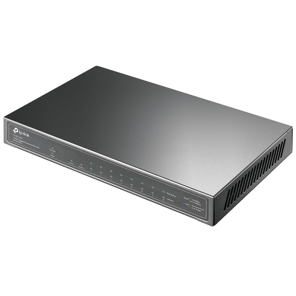 TP-Link 10-Port Gigabit Desktop Switch with 8-Port PoE+ TP-Link 10-Port Gigabit Desktop Switch with 8-Port PoE+