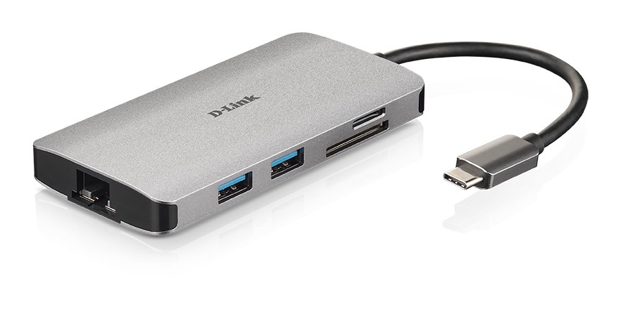 D-Link DUB-M810 - 8-in-1 USB-C Hub with HDMI/Ethernet/Card Reader/Power Delivery D-Link DUB-M810 - 8-in-1 USB-C Hub with HDMI/Ethernet/Card Reader/Power Delivery