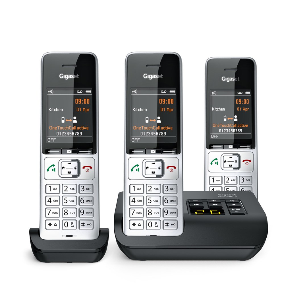 Gigaset COMFORT 500A Trio Analog/DECT telephone Caller ID Black, Silver Gigaset COMFORT 500A Trio Analog/DECT telephone Caller ID Black, Silver