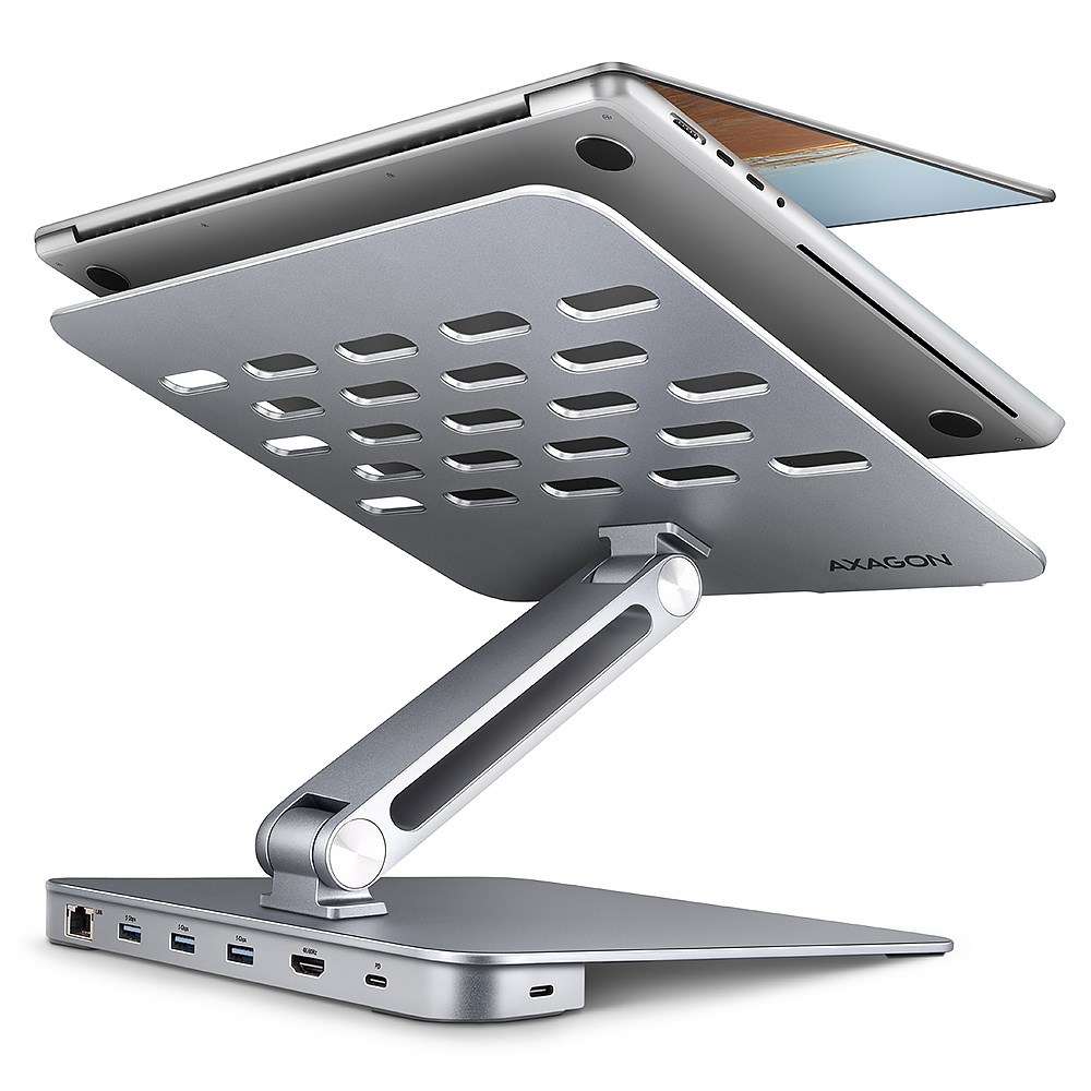 Axagon HMC-STND USB-C 5Gbps ALUMINUM STAND & HUB 7in1 Axagon HMC-STND USB-C 5Gbps ALUMINUM STAND & HUB 7in1