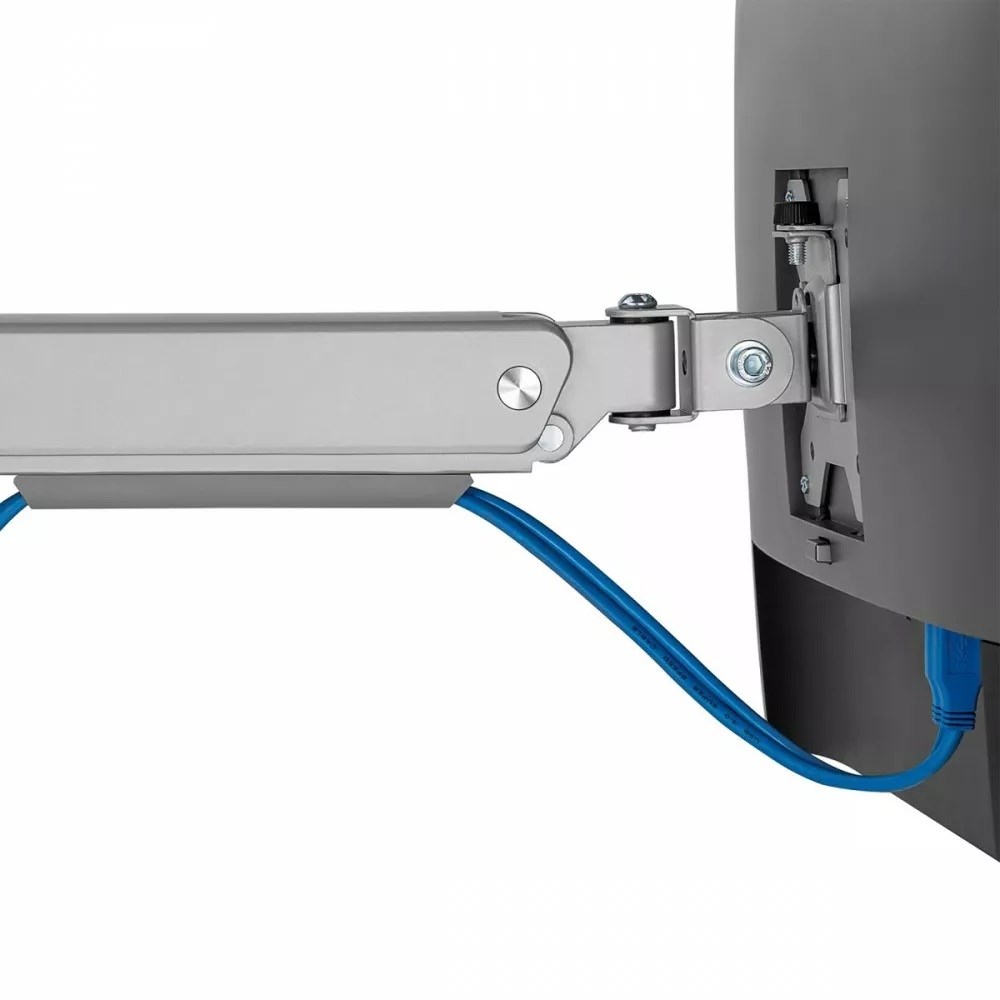 Ergo Office Aluminium Monitor Mount with Gas Spring, Double Arm, VESA 75x75/100x100, 17"-32" 10 kg Silver, ER-447 Ergo Office Aluminium Monitor Mount with Gas Spring, Double Arm, VESA 75x75/100x100, 17"-32" 10 kg Silver, ER-447