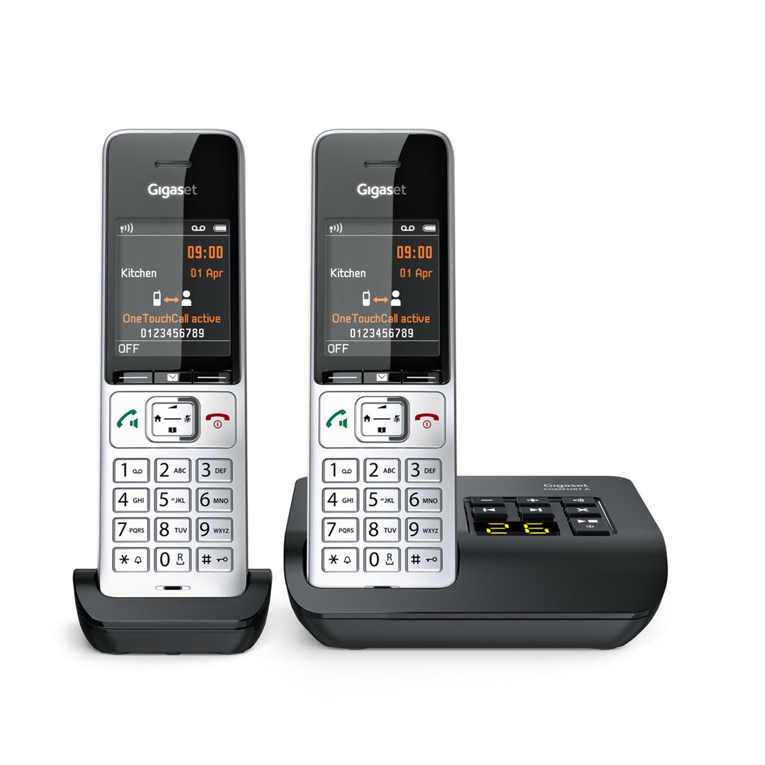 Gigaset COMFORT 500A duo Analog/DECT telephone Caller ID Black, Silver Gigaset COMFORT 500A duo Analog/DECT telephone Caller ID Black, Silver