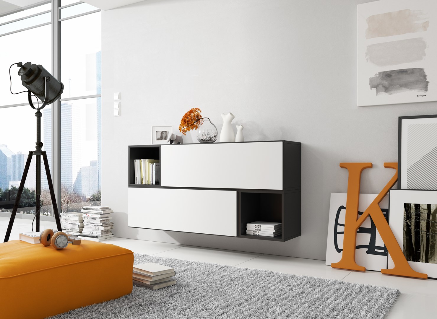 Cama living room furniture set ROCO 14 (2xRO1 + 2xRO6) black/black/white Cama living room furniture set ROCO 14 (2xRO1 + 2xRO6) black/black/white