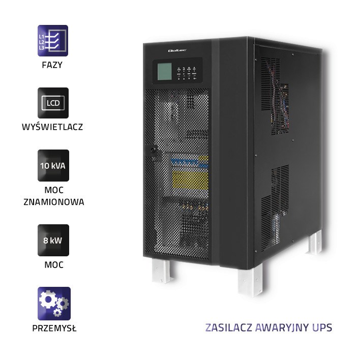 Qoltec 53948 Uninterruptible power supply UPS 3-phase | 10KVA | 8kW | LCD Qoltec 53948 Uninterruptible power supply UPS 3-phase | 10KVA | 8kW | LCD